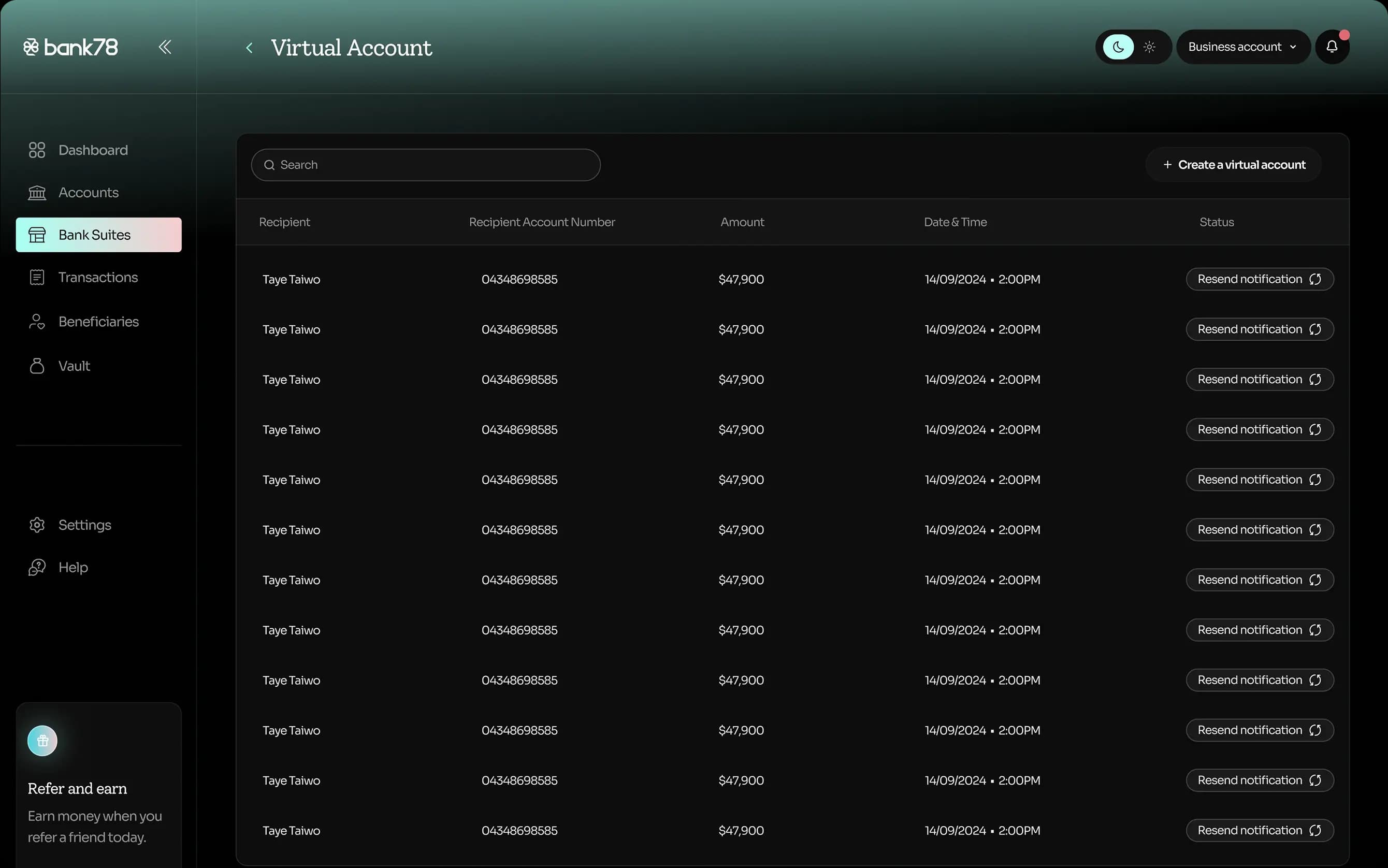 Virtual Account