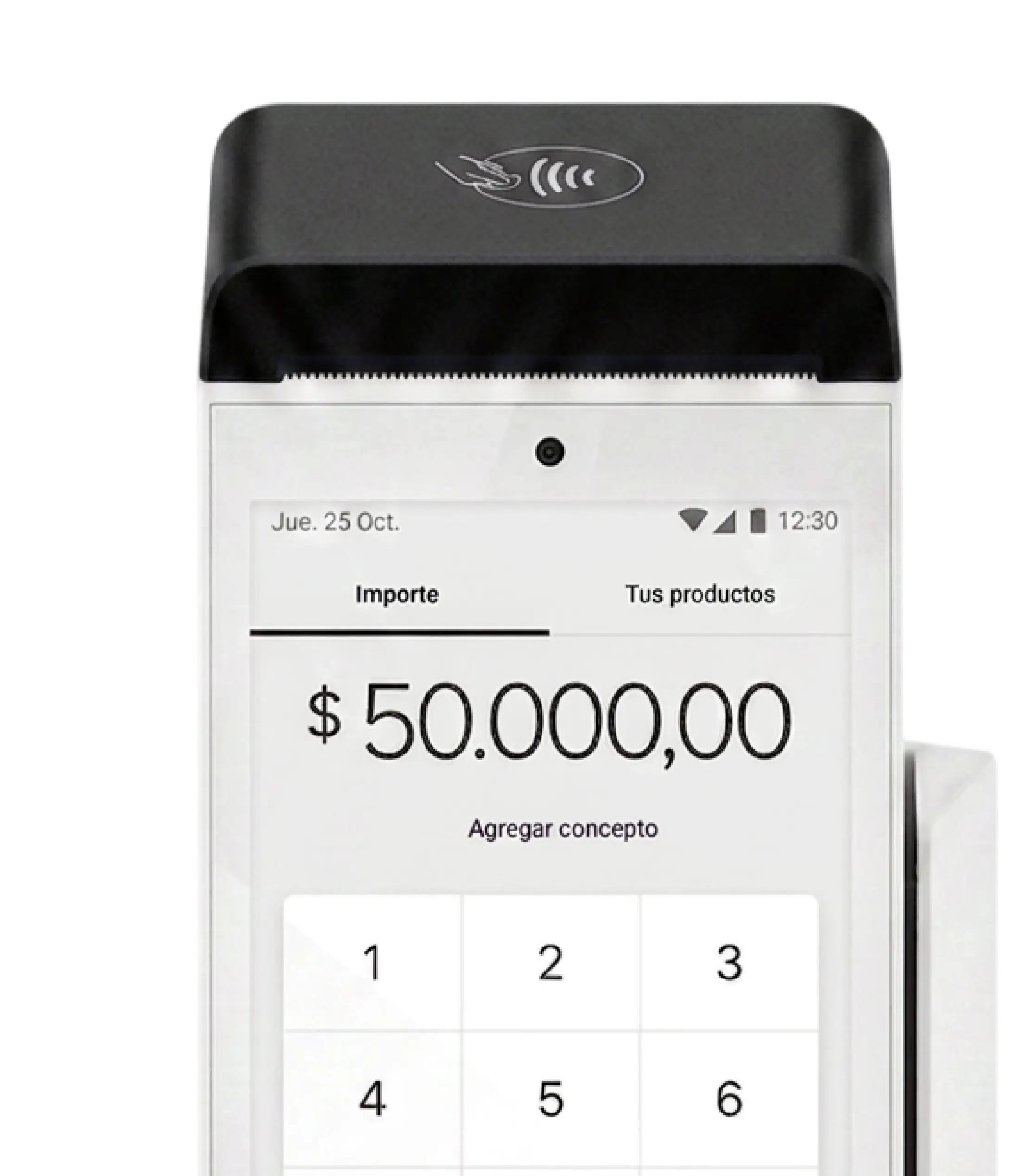 Payment terminal amount entry screen